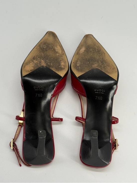 Gucci Patent Leather Slingback Pumps Red Size 7.5 - Picture 7 of 9